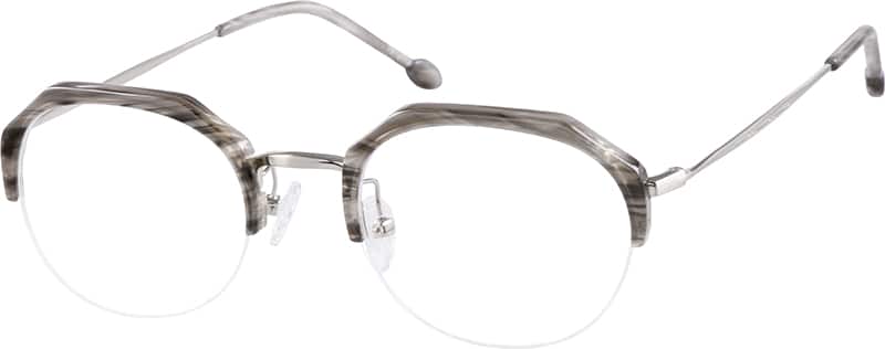 Angle view of Geometric Glasses 7812112 in Gray