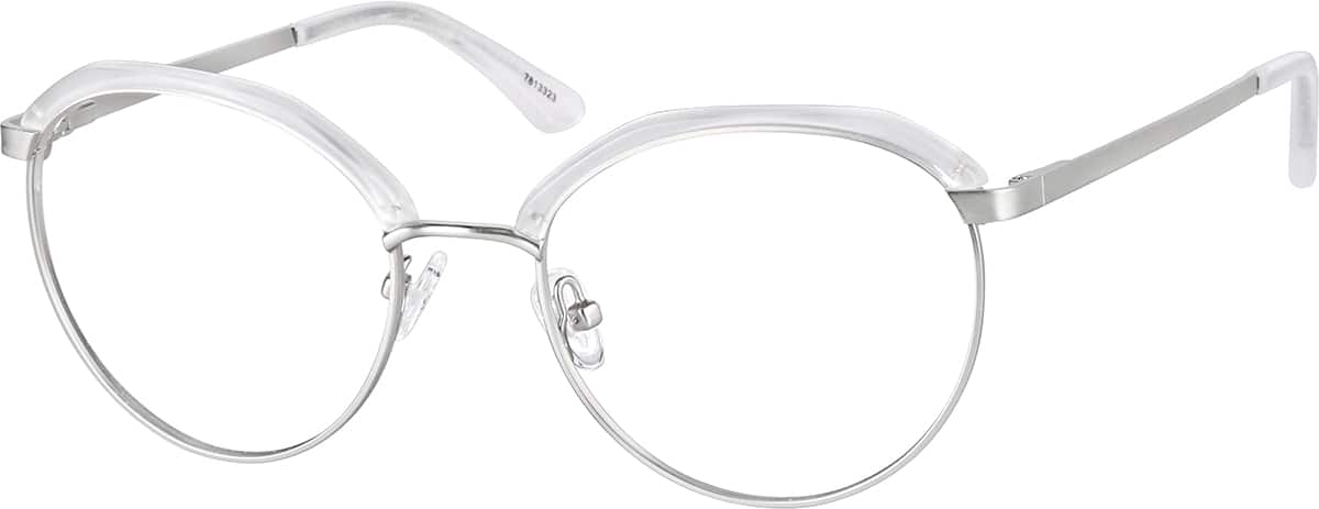 Angle view of Browline Glasses 7813323 in Clear