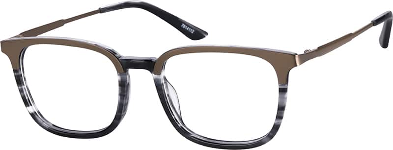 Angle view of Lentes Cuadrados 7814112 in Carey gris