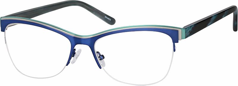 Angle view of Cat-Eye Glasses 7814916 in Blue