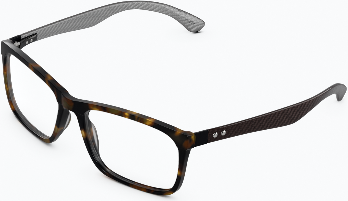 Angle view of Rectangle Glasses 7815025 in Tortoiseshell