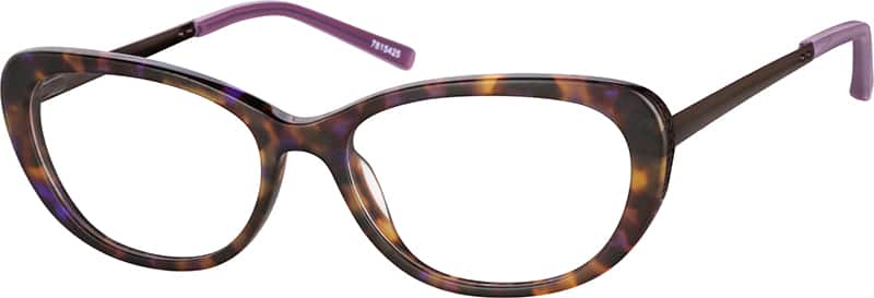 Angle view of Oval Glasses 7815425 in Purple Tortoiseshell