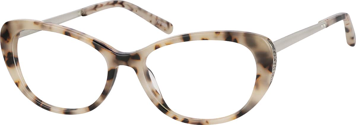 Angle view of Oval Glasses 7815435 in Ivory Tortoiseshell