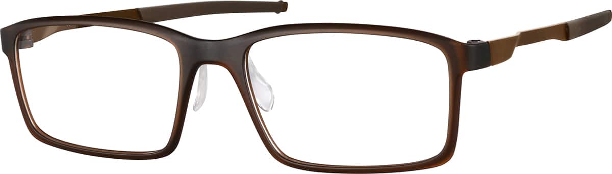 Angle view of Rectangle Glasses 7816015 in Brown