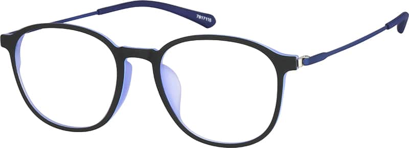Angle view of Square Glasses 7817116 in Blue