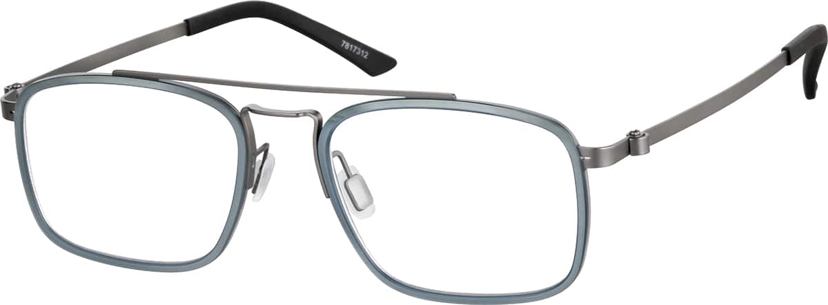 Angle view of Rectangle Glasses 7817312 in Gray