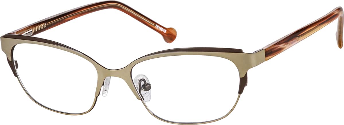 Angle view of Cat-Eye Glasses 7818015 in Mocha
