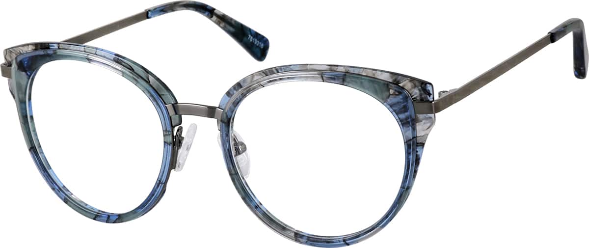 Angle view of Round Glasses 7819316 in Blue Tortoiseshell