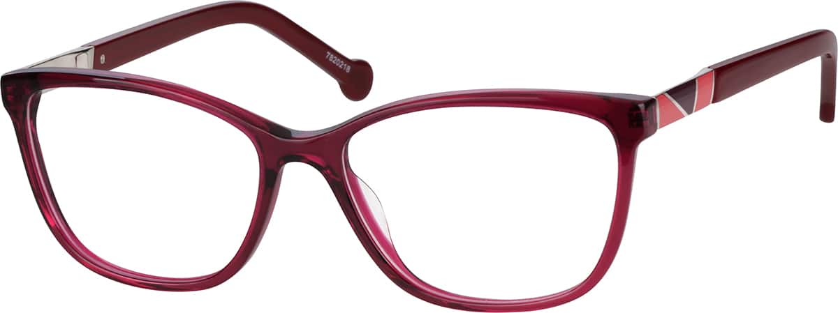Angle view of Rectangle Glasses 7820218 in Red