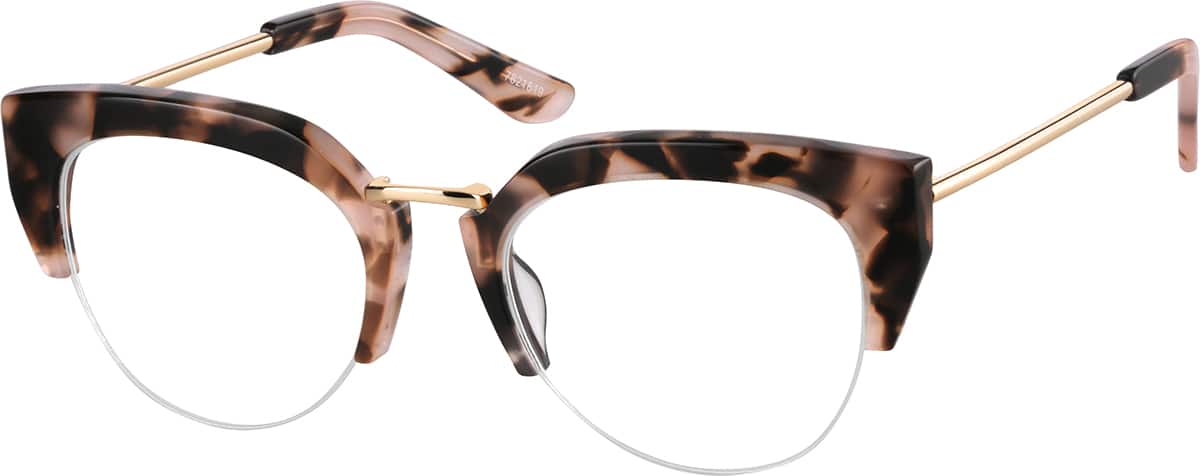 Angle view of Browline Glasses 7821819 in Pink Tortoiseshell