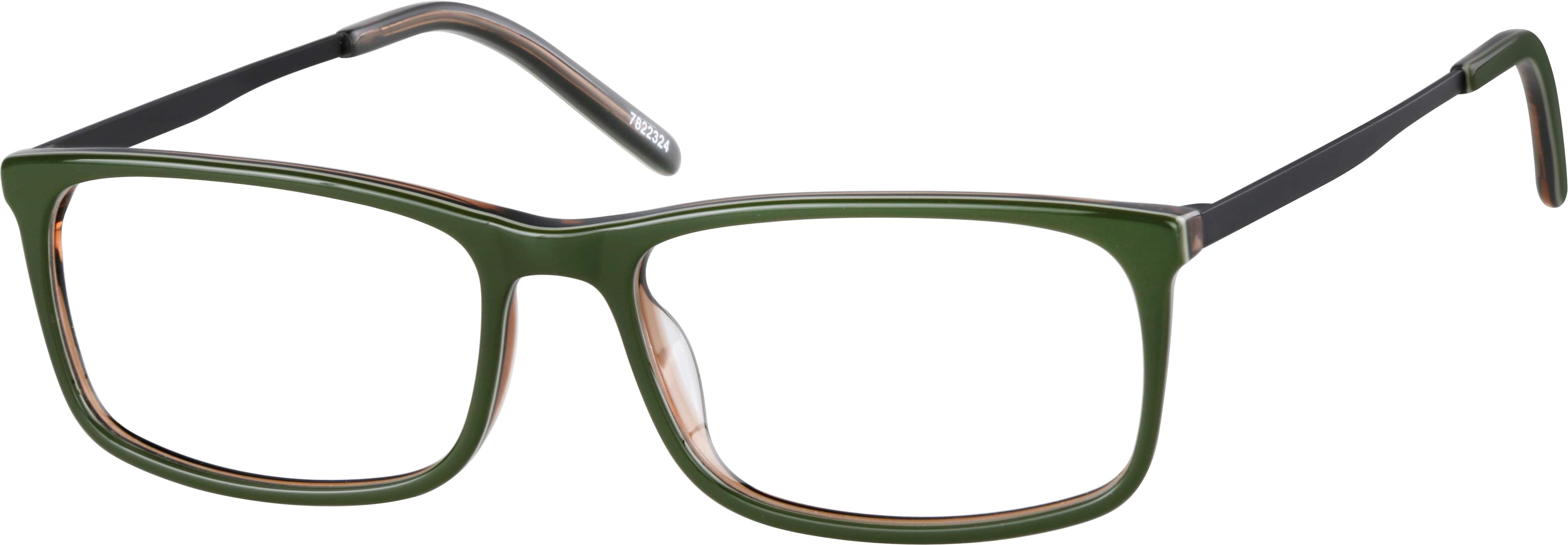 Angle view of Rectangle Glasses 7822324 in Hunter