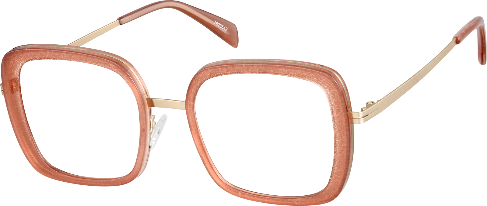 Angle view of Square Glasses 7823542 in Peach