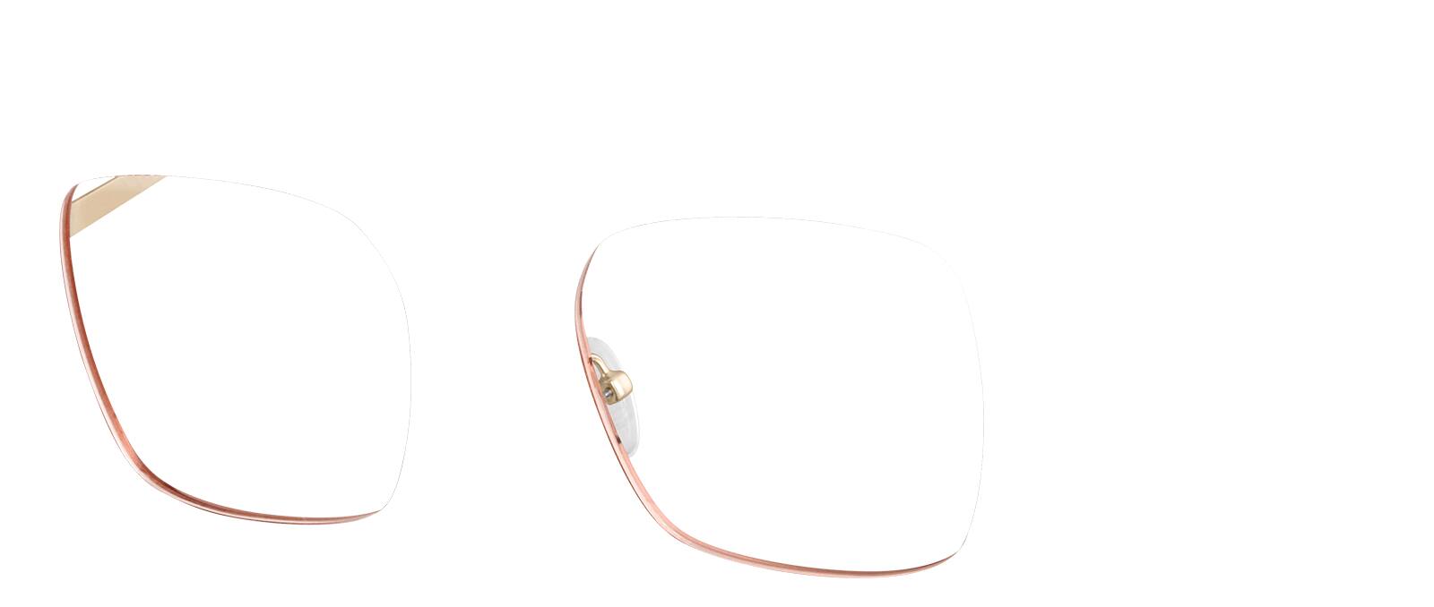 Angle view of Square Glasses 7823542 in Peach
