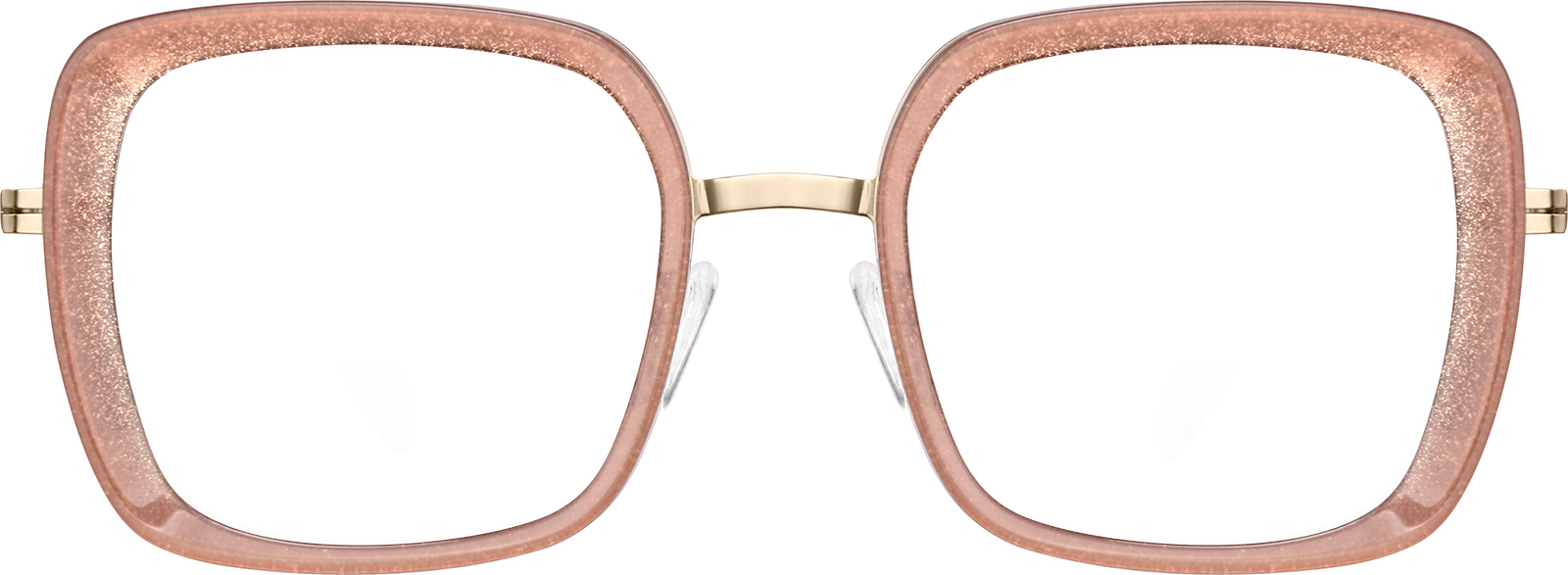 Front view of Square Glasses 7823542 in Peach