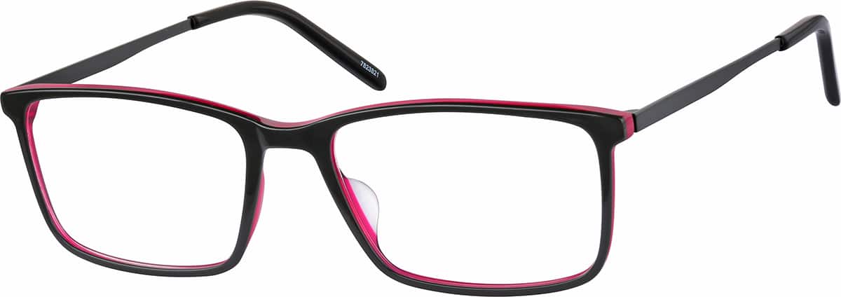 Angle view of Rectangle Glasses 7823821 in Black
