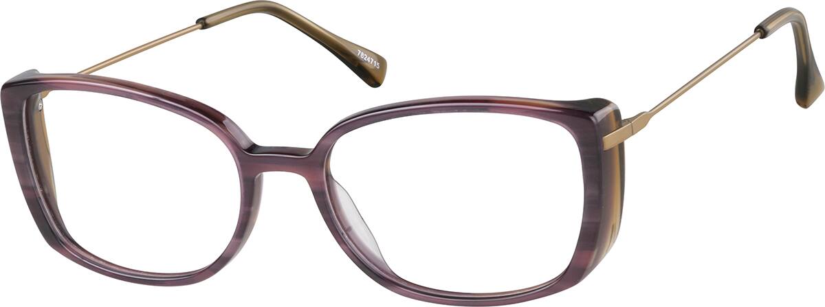 Angle view of Rectangle Glasses 7824715 in Grape