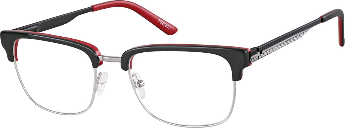 Angle view of Browline Glasses 7825821 in Black