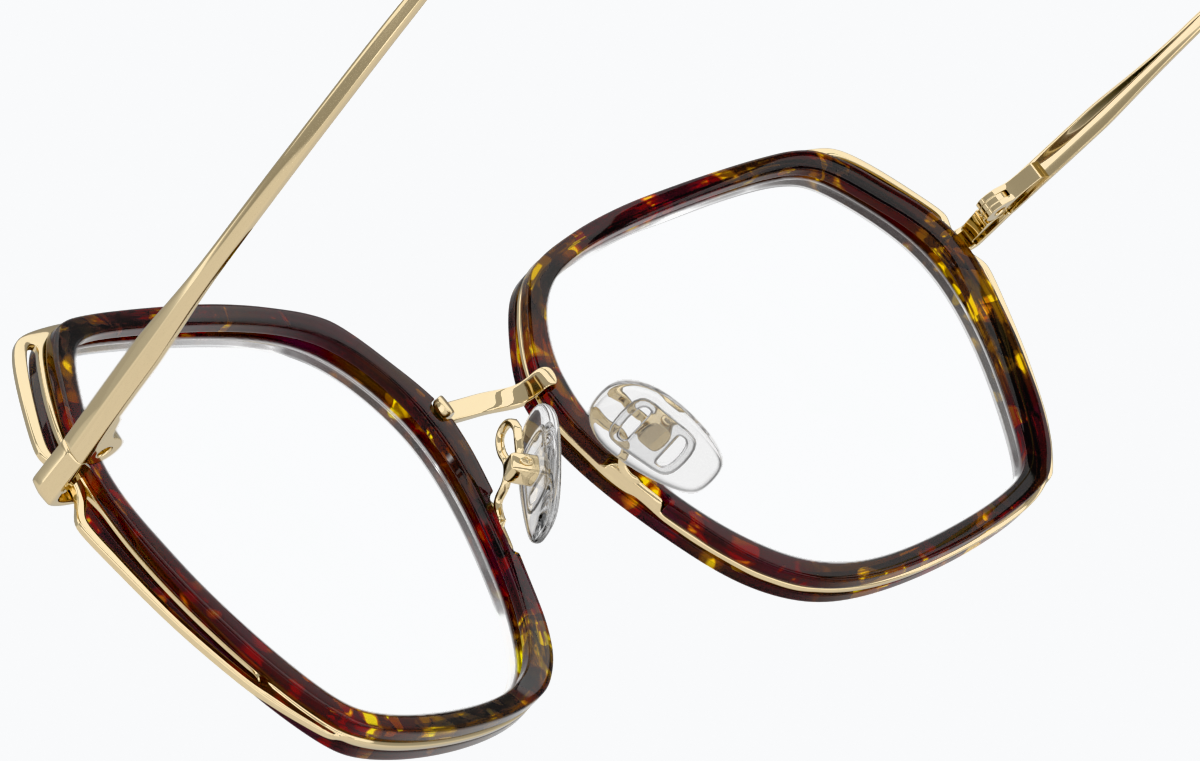 See-through view of Geometric Glasses 7828725 in Tortoiseshell