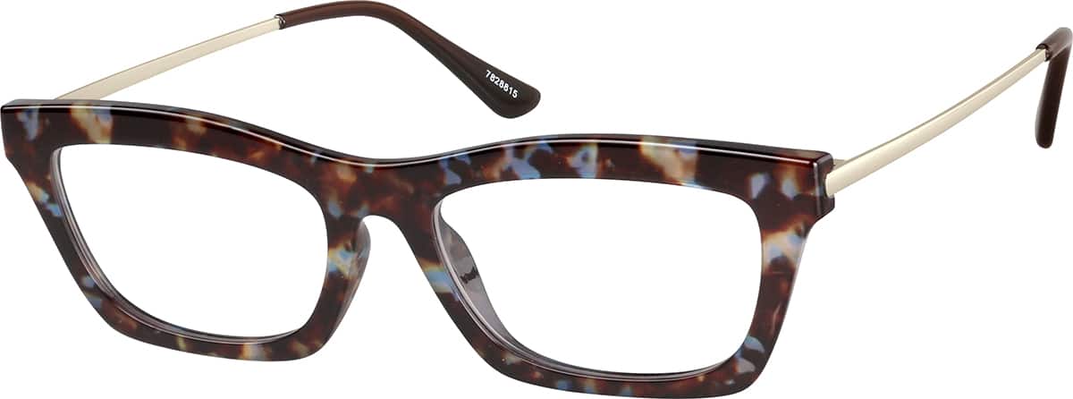 Angle view of Rectangle Glasses 7828815 in Brown
