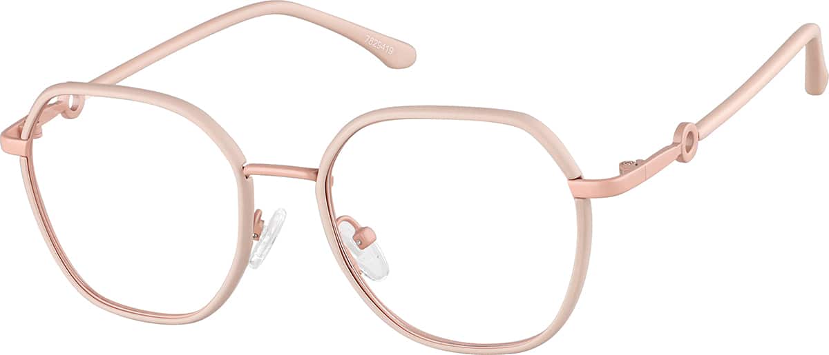Angle view of Geometric Glasses 7829419 in Matte Pink