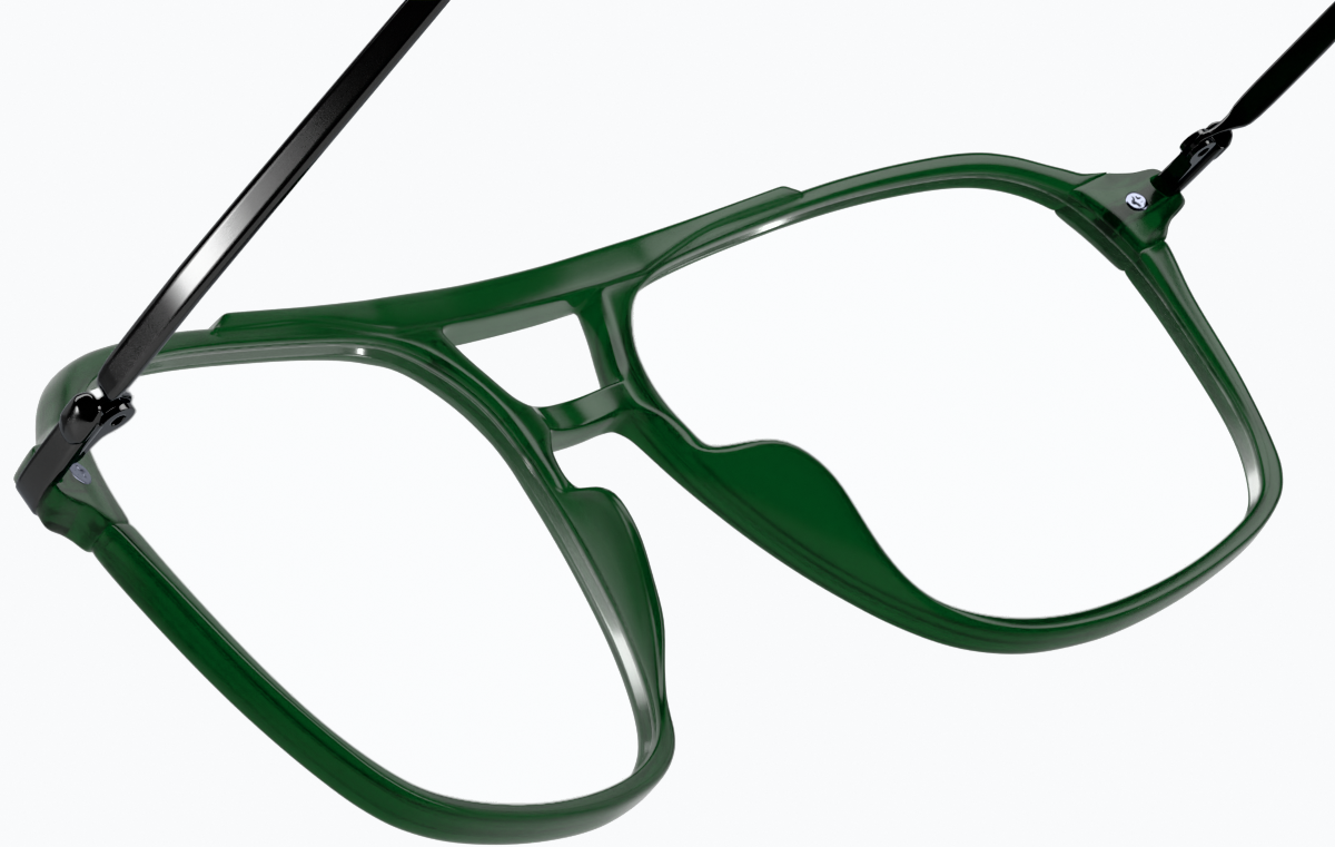 See-through view of Aviator Glasses 7830124 in Green