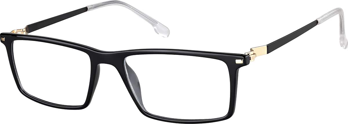 Angle view of Rectangle Glasses 7830521 in Black