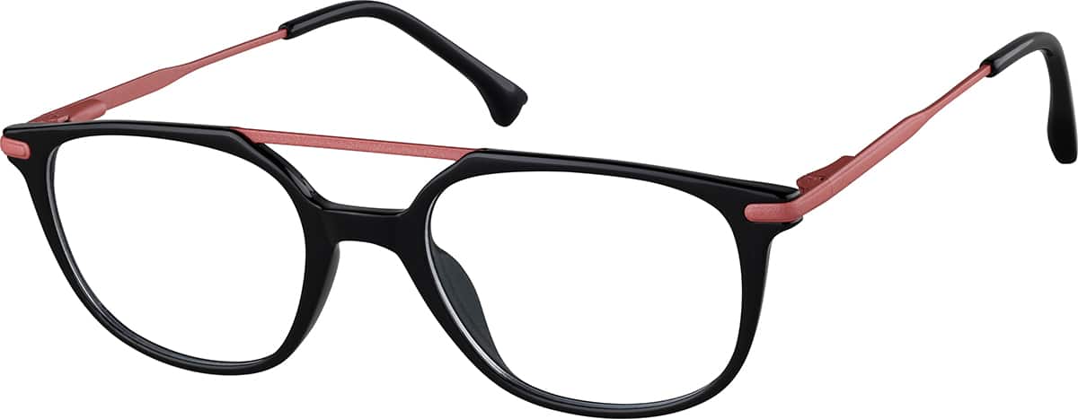 Angle view of Kids' Oval Glasses 7830621 in Black