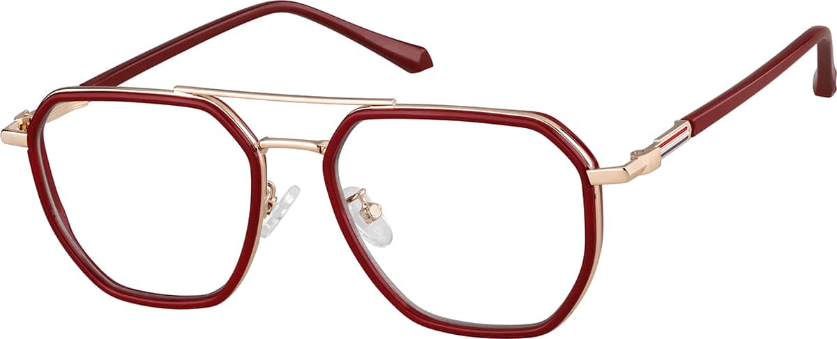 Angle view of Aviator Glasses 7832718 in Burgundy