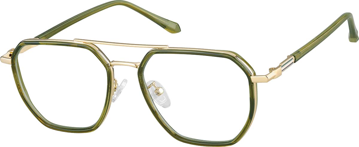 Angle view of Aviator Glasses 7832724 in Green