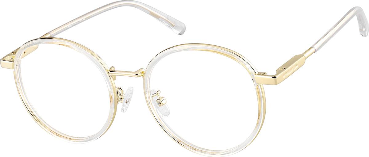 Angle view of Kids' Round Glasses 7833023 in Clear