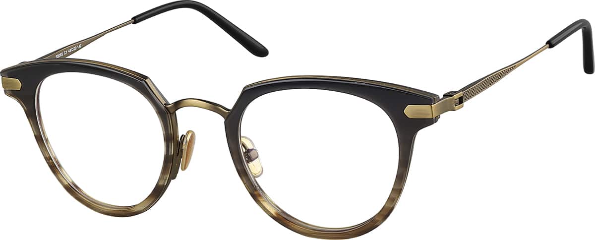 Angle view of Round Glasses 7833115 in Brown