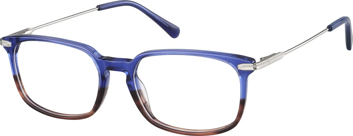 Angle view of Rectangle Glasses 7834816 in Blue