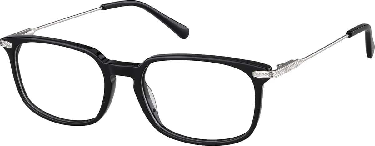 Angle view of Rectangle Glasses 7834821 in Black