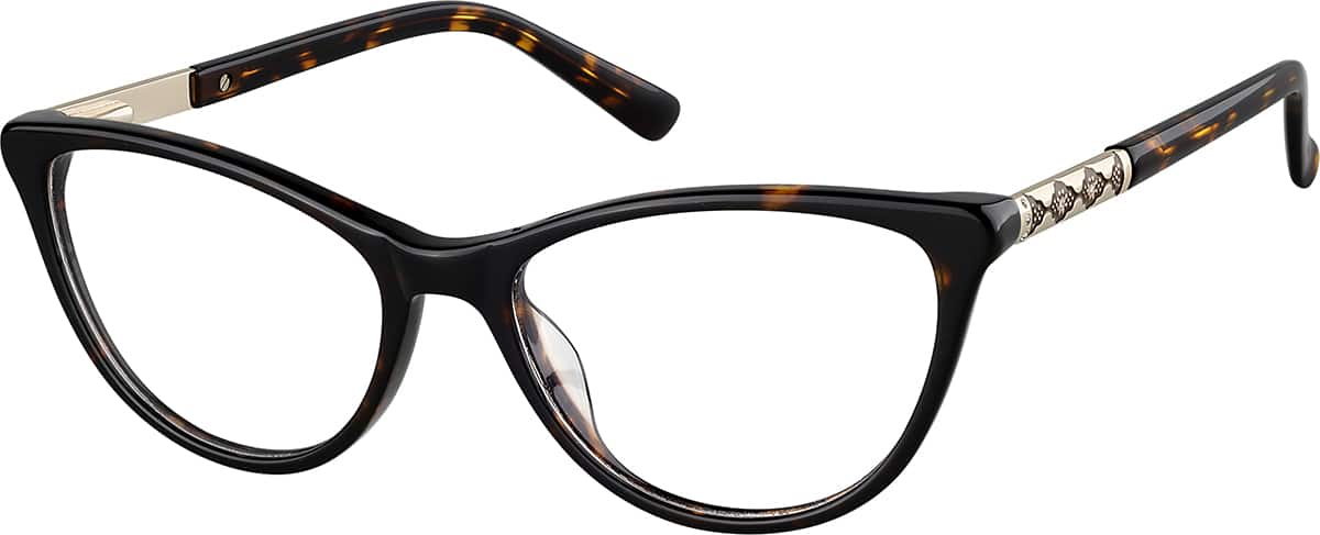 Angle view of Cat-Eye Glasses 7835525 in Tortoiseshell