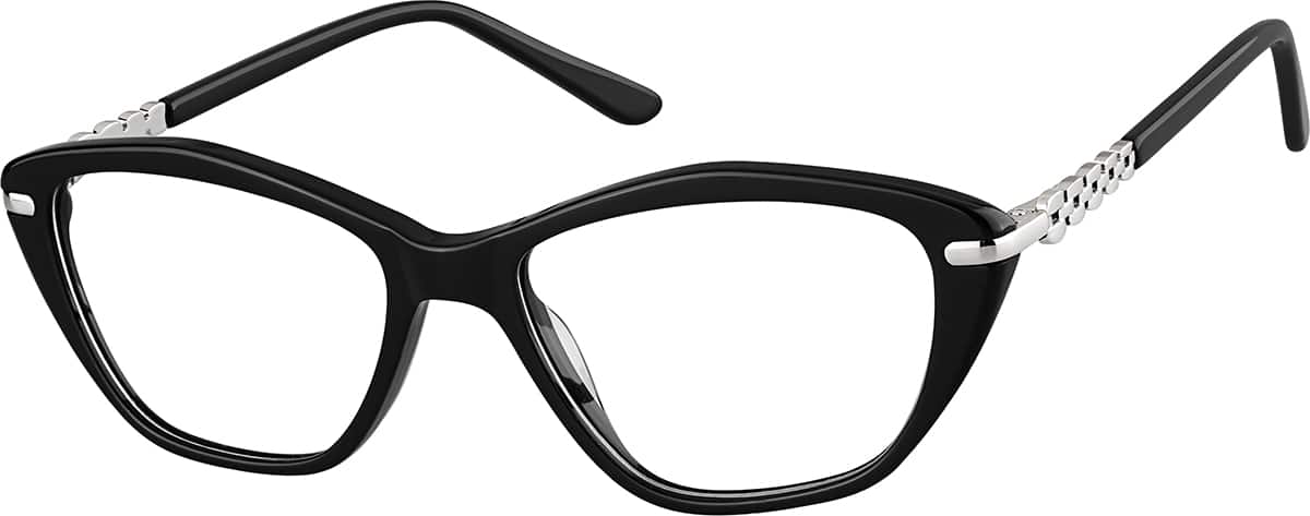 Angle view of Cat-Eye Glasses 7835621 in Black