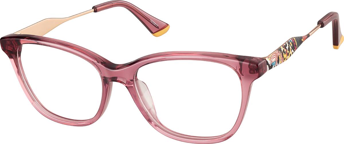 Angle view of Cat-Eye Glasses 7835817 in Berry