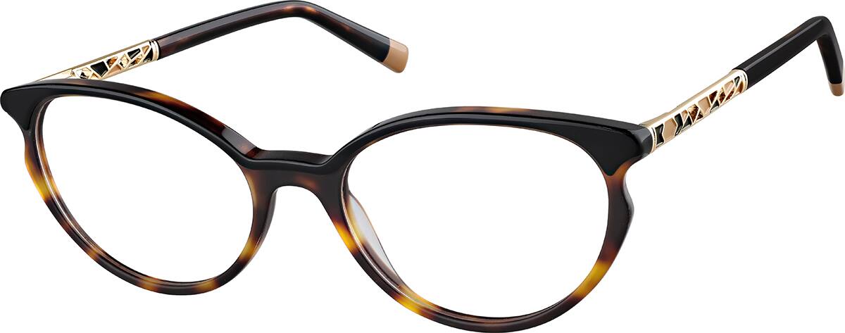 Angle view of Oval Glasses 7836925 in Tortoiseshell