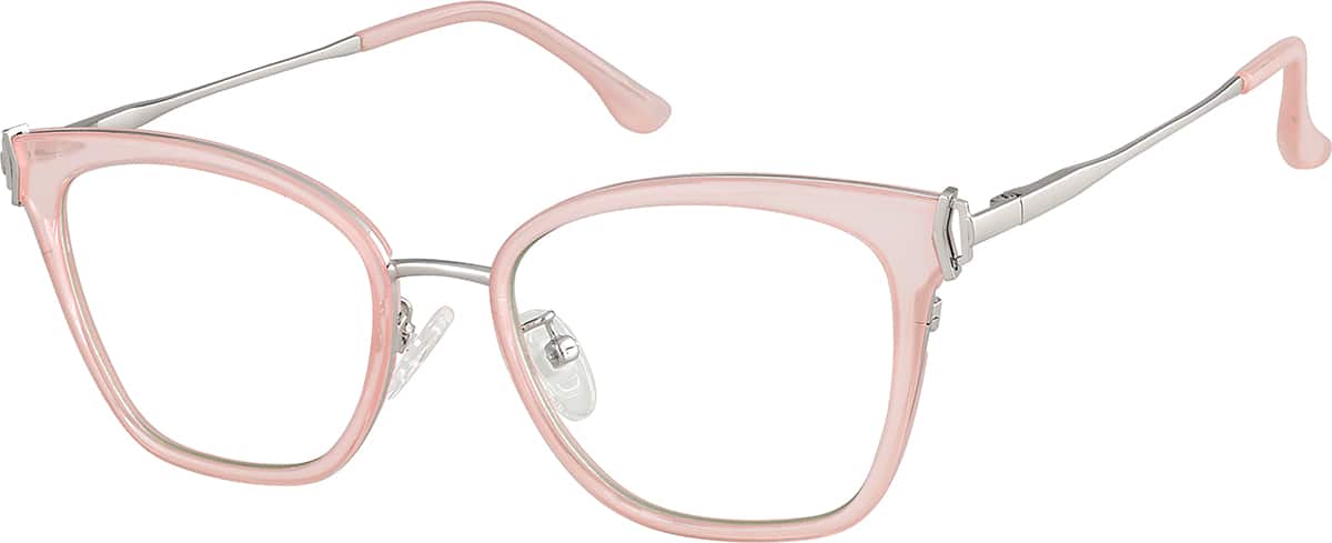 Angle view of Cat-Eye Glasses 7837219 in Pink