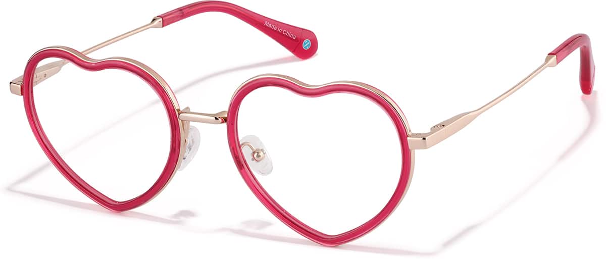 Angle view of Heart-Shaped Glasses 7839217 in Pink/Red
