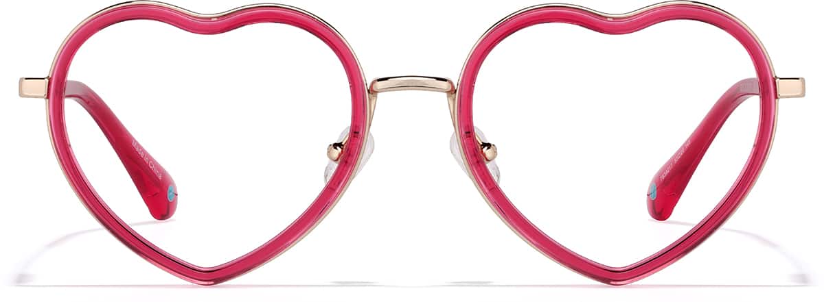 Front view of Heart-Shaped Glasses 7839217 in Pink/Red