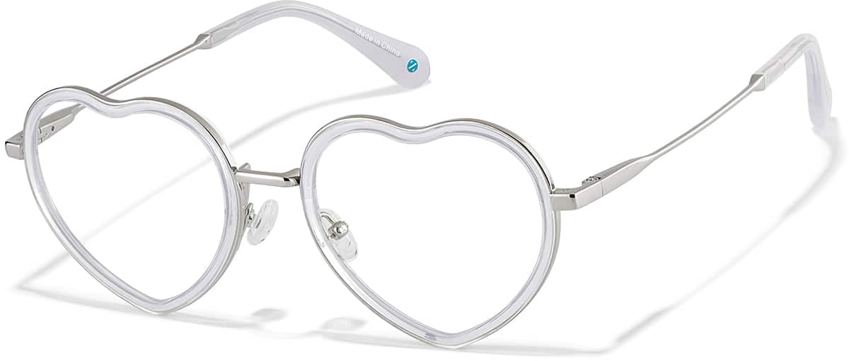 Angle view of Heart-Shaped Glasses 7839223 in Clear