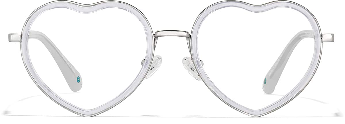 Front view of Heart-Shaped Glasses 7839223 in Clear