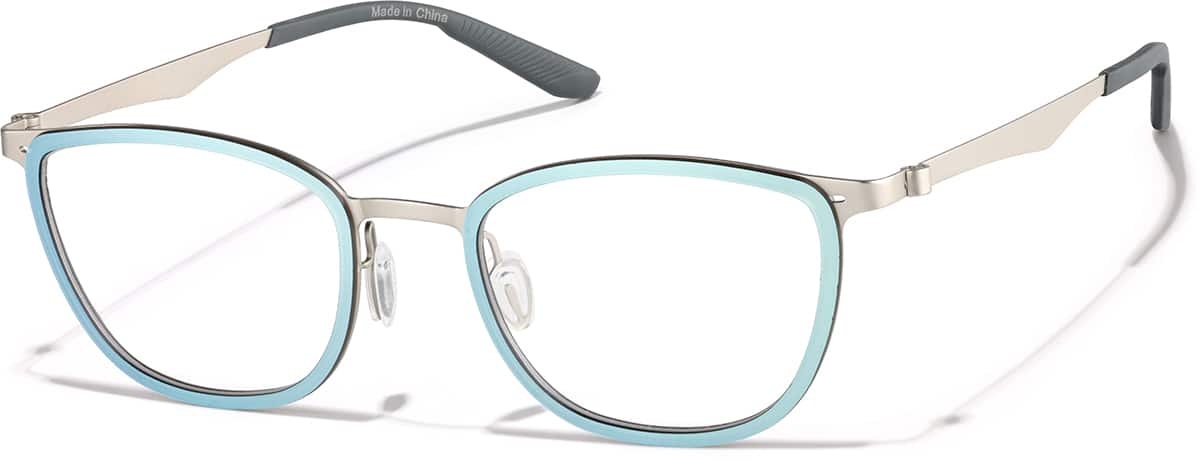 Angle view of Rectangle Glasses 7842616 in Blue