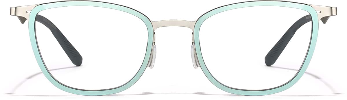 Front view of Rectangle Glasses 7842616 in Blue
