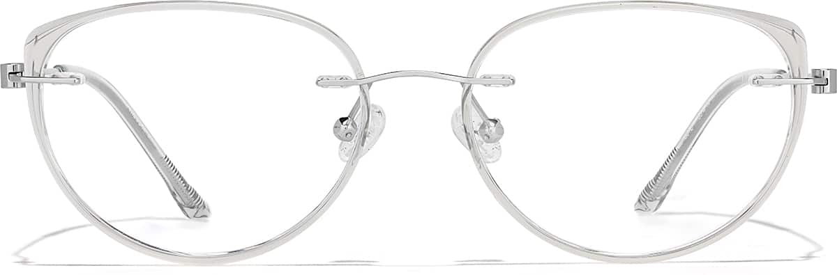 Front view of Lightweight Cat-eye Glasses 7842812 in Gray