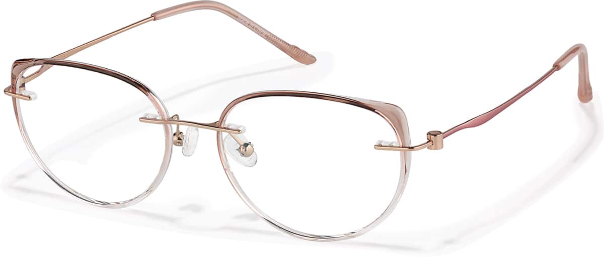 Angle view of Lightweight Cat-eye Glasses 7842815 in Champagne
