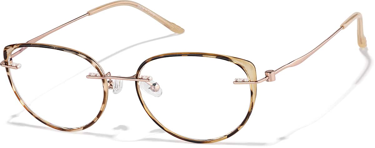 Angle view of Lightweight Cat-eye Glasses 7842825 in Tortoise