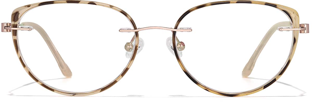 Front view of Lightweight Cat-eye Glasses 7842825 in Tortoise