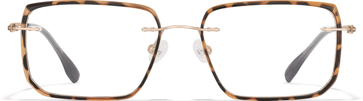 Front view of Lightweight Rectangle Eyeglasses 7842925 in Tortoiseshell