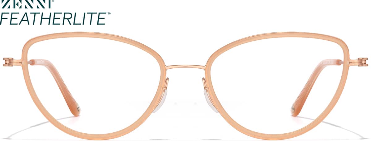 Front view of Cat-eye Glasses 7843219 in Blush